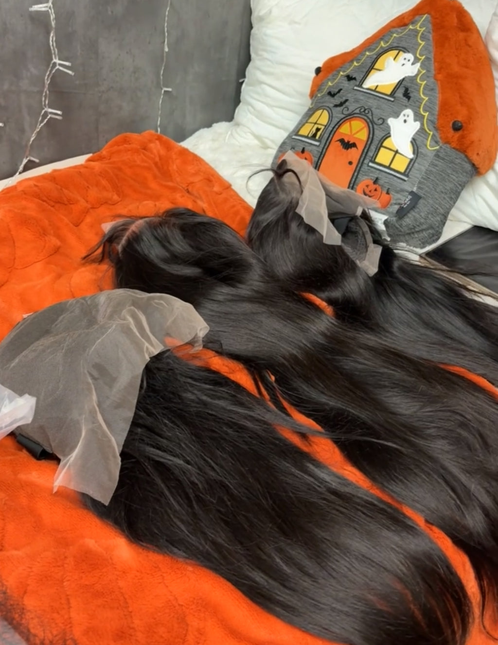 13x6 Black, 200%Density, Straight Frontal Wig